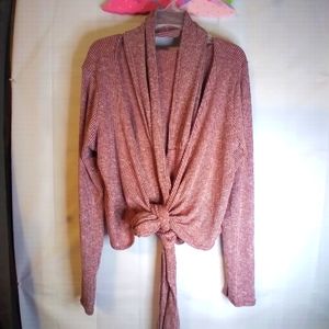 Long sleeve wrap tie wrap around shirt